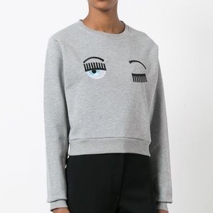 SALE! Chiara Ferragni winking grey sweatshirt SZ M